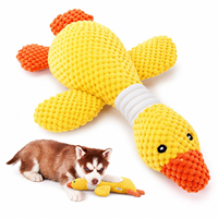 Jouet pour chien en peluche canard jaune durable avec couineur, jouet interactif pour animaux de compagnie pour la dentition et la libération de l'énergie, jouet à mâcher pour chien