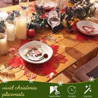 Napperons de Noël TUOTU en PVC Rouge Argenté – Napperons de Table Élégants pour les Fêtes, Résistants à la Chaleur, Antidérapants et Décoratifs