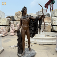 Statue extérieure en bronze d'Apollon Sculpture grandeur nature de dieu grec pour jardin