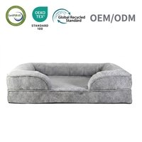 Canapé-lit pour chien en velours de luxe, doux, moelleux, chaud, écologique, avec housse amovible et lavable, matelas orthopédique en mousse éponge