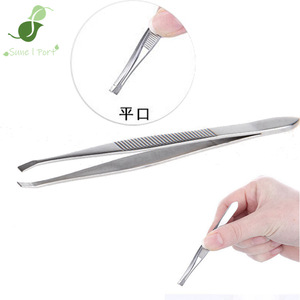 SunelPort Outils et fournitures de beauté Acier inoxydable Pointe incurvée Léger Écologique Poignée confortable Pince à épiler pour sourcils Sourcils - Product Image 1