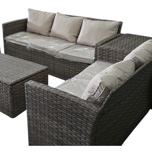 Set di mobili in vimini vimini moderni 5 pz comodi in Rattan naturale per soggiorno esterno in giardino o uso alberghiero - Product Image 2