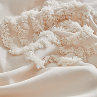 Ensemble de housse de couette en jacquard brodé en 3D avec motif de rose, style shabby chic, blanc, ensemble de mariage, livraison directe, ensemble de housse de couette
