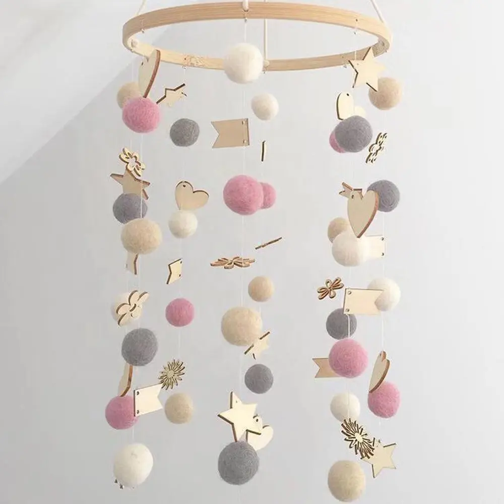 D-Cute design kids colorful bell decorated room felt decoration accessories for baby room