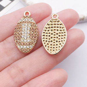 Colgante deportivo de bola de aleación con incrustaciones de diamantes y diseño de gota de aceite, accesorio DIY para la fabricación de collares y llaveros, fornitura de joyería - Product Image 5