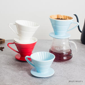 TaoYang Ceramic <b>Coffee</b> <b>Filter</b> Cup Blue 02 Size Pour Over Drip <b>Coffee</b> <b>Maker</b> With Glass Server For Home Use - Product Image 4