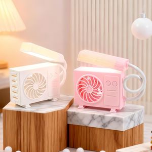 หลิงปัน ฟานโคมไฟตั้งโต๊ะ เครื่องปรับอากาศแบบพกพา รุ่นมีไฟ LED สำหรับนักเรียน ระบบทำความเย็นเท่านั้น พลาสติก ใช้พลังงานจาก USB - Product Image 2