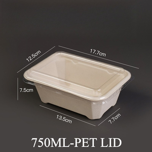 Kotak Makan Siang Kertas Kraft Ramah Lingkungan Biodegradable Tahan Air 750ml Grosir dengan Tutup untuk Keripik Kentang dan Camilan - Product Image 2