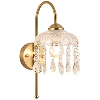 Lampe murale LED pour chambre à coucher, chevet, entrée, couloir, salon, style rétro français, design de luxe en cristal