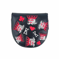Usine directe personnalisé noir rouge Anime broderie motif en cuir imperméable Golf Putter Club tête couvre nouveau Style