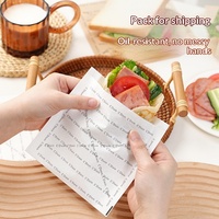 Emballage jetable pour petit-déjeuner, emballage pour sandwich, papier laminé résistant à la graisse, emballage triangulaire pour hamburger, motif ours de dessin animé