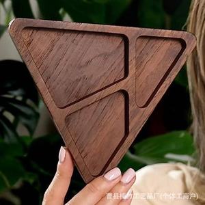 <b>Black</b> Walnut Jewelry Tray Ring Organizer Desktop Storage Box Multi Purpose Solid Color 1L Capacity - Product Image 3