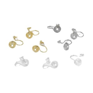<b>Clip</b>-on Earrings Spiral Design Copper Alloy Unisex Jewelry Accessory No Piercing Required - Product Image 5