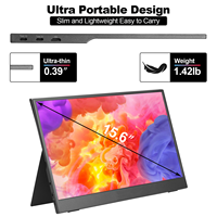 Monitor Portabel Layar Sentuh IPS 15,6 Inci 60Hz 144Hz Murah Grosir Pabrik 2027, Ekstensi Layar PC LCD Gaming untuk Laptop PC