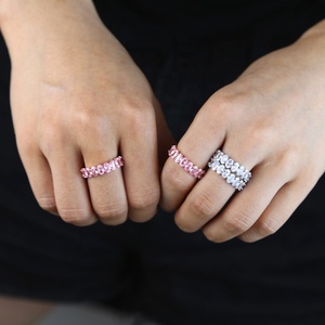 Misura 6 <span class=keywords><strong>7</strong></span> 8 9 anello zircone ovale rosa oro rosa per donna - Product Image 6