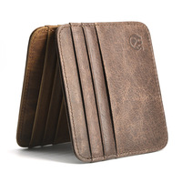Porte-cartes de crédit grande capacité, étanche, anti-RFID, en cuir véritable grain alligator, 8 emplacements, fenêtre pour carte d'identité