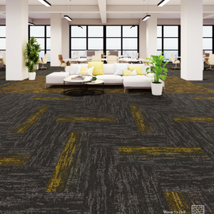 Hot bán <span class=keywords><strong>New</strong></span> thiết kế hiện đại Quảng Châu Nylon PP có thể giặt dày gạch Thảm PVC ủng hộ giá rẻ nhất thả ván văn phòng gạch thảm - Product Image 1