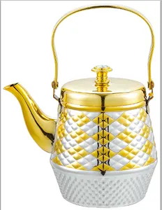2021 New product Decorative Saudi Arabia Stainless Steel Tea Pot Kettle Turkish Teapot gold tea pot