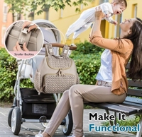 Sac à dos multifonctionnel pour maman et bébé Sac pour maman en Oxford avec poussette suspendue