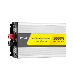 2000瓦纯正弦波功率逆变器12v 220v 2交流插座12V DC至110V交流车载逆变器，带USB 2000w逆变器