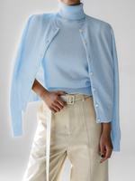 Ensemble de pulls tricotés pour femmes d'hiver, pull sans manches à col haut tendance + cardigan à manches longues