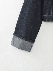 Veste en jean décontractée pour <span class=keywords><strong>femme</strong></span> HANO, col rabattu, poches sur le devant, manches longues, tendance - Product Image 5