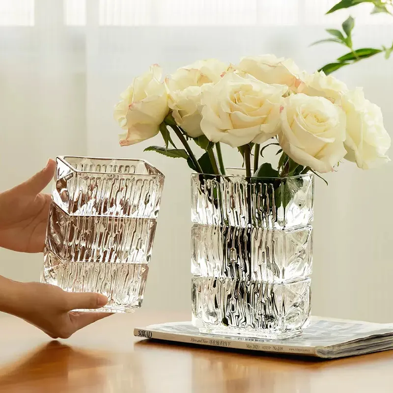 DESITA卸売ホット販売ファッションスタイル高級カラーフラワーガラス花瓶卸売ガラス花瓶家の装飾用花瓶