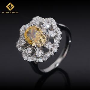 Anillo de Plata de Ley 925 con Diamante Amarillo de 7*9 mm, Joyería de Diamantes de Alta Calidad VVS, Estilo Europeo Americano de Lujo para Mujer - Product Image 6