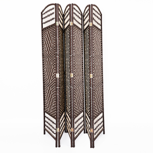 6-Pannelli tessuto fibra <span class=keywords><strong>di</strong></span> <span class=keywords><strong>legno</strong></span> divisorio in fibra naturale pieghevole Privacy schermo separatore <span class=keywords><strong>legno</strong></span> mobile e pieghevole - Product Image 6