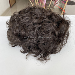 Top qualité prédécoupé hommes postiche australie Base vague naturel cheveux humains naturel délié mâle cheveux prothèse toupet pour hommes - Product Image 6