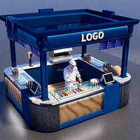 Bar Barista Auromat Station Kiosk Design Tasse à café pour machine bleue a Giant Wheels Kiosk Design Tasse à café