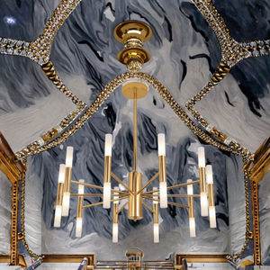 Lustre suspendu LED en fer doré de luxe, luminaire décoratif moderne pour plafond, villa, décoration intérieure, éclairage haut de gamme - Product Image 3