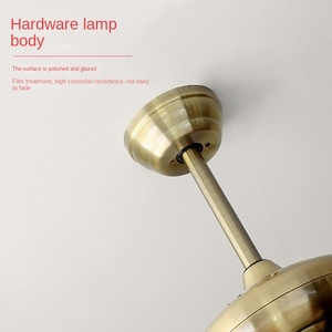 โคมไฟระย้าไม้เนื้อแข็งสไตล์เรโทร โคมไฟ LED ที่ทันสมัย รวมพัดลม ดีไซน์เรียบง่าย รีโมทคอนโทรล เหมาะสำหรับห้องนั่งเล่นและห้องนอน - Product Image 4