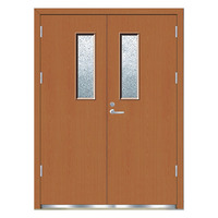 Porte en bois ignifugée personnalisée, conforme aux normes EN, pour couloir scolaire, bureau, bâtiment, avec panneau de vision.
