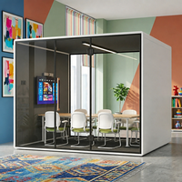 Cabine de bureau insonorisée ISO23351, acoustique intérieure moderne, modulaire, écologique, en alliage d'aluminium WPC 45MM, cabine de réunion et de travail