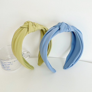 Bandeau noué en tissu pour femmes, bandeau de cheveux de couleur unie de 5.5cm de largeur, accessoires pour cheveux, nouvelle collection - Product Image 6
