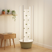 Tour hydroponique à 7 niveaux avec éclairage LED, système hydroponique vertical, culture sans sol, jardin intérieur pour légumes, fraises et herbes