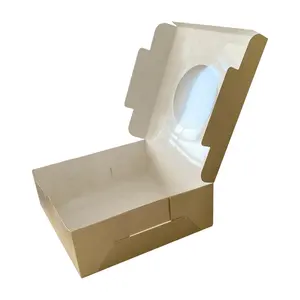صندوق كيك عائم مخصص صناديق خبز بيضاء بنافذة للكعك والمعجنات والفطائر