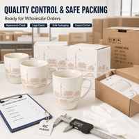 Tasse en céramique Perle Orientale de Shanghai, Chine, avec motif de l'horizon urbain, fabriquée pour les cadeaux de voyage, vente en gros, aéroports et vente au détail