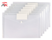 Pochette à Boutons Personnalisable avec Logo, en Plastique Transparent, Format A4, Porte-Documents Transparent, Classeurs Clairs