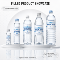 Projet clé en main, homologué CE, machine de remplissage d'eau automatique 3 en 1 pour bouteilles en PET et en verre, rinçage, bouchage et remplissage d'eau pure minérale