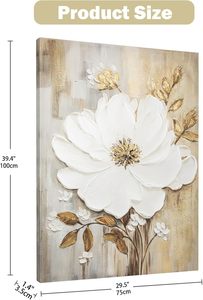 Flor lienzo grande pintado a mano pintura <span class=keywords><strong>al</strong></span> óleo estética Floral arte de pared para sala de estar dormitorio Hotel Decoración - Product Image 2