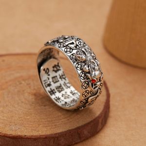 Anillo de Lujo con Amuleto Pixiu Chapado en Oro para Hombre y Mujer, Amuleto de la Fortuna, Atrae la Riqueza, Feng Shui, Ajustable, Joyería Budista Piyao - Product Image 4