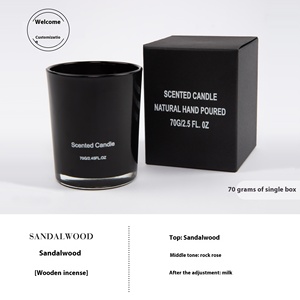 โรงงานโดยตรงขายส่งหรูหราออกแบบพรีเมี่ยมเทียนขี้ผึ้งถั่วเหลืองเทียนหอมสูงพร้อมขวดแก้วสีขาวดําและกล่องของขวัญ - Product Image 4