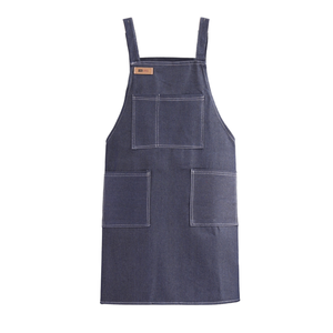 Uniforme de Serveuse, Uniforme de Restaurant et de Bar, Tablier en Denim Robuste sans Manches avec Poches pour Outils - Product Image 1