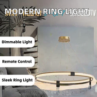 Lustre en acrylique à anneaux, télécommande à intensité variable, pour hôtel, salon, villa, table à manger, luminaire suspendu