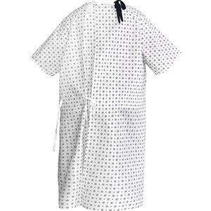 Bán buôn tùy chỉnh chất lượng cao không dùng một lần bệnh viện gowm v-cổ Phi Hành Đoàn cổ trở lại ren-up bệnh nhân Áo - Product Image 3