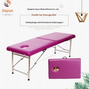 <span class=keywords><strong>Lit</strong></span> de massage <span class=keywords><strong>double</strong></span>-barre en acier inoxydable, fourni directement par l'usine, <span class=keywords><strong>lit</strong></span> de beauté portable et pliable pour usage domestique et clinique, épaissi et durable - Product Image 2