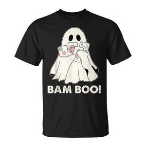 T-shirt Mahjong fantôme d'Halloween Bam Boo pour femme, chemise de jeu de costume - Product Image 1