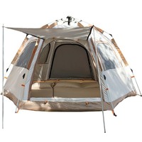 Tente carrée d'été épaissie pour camping extérieur, ensemble complet de surveillance nocturne 1500-2000mm, imperméable, pliage automatique, chaude et coupe-vent